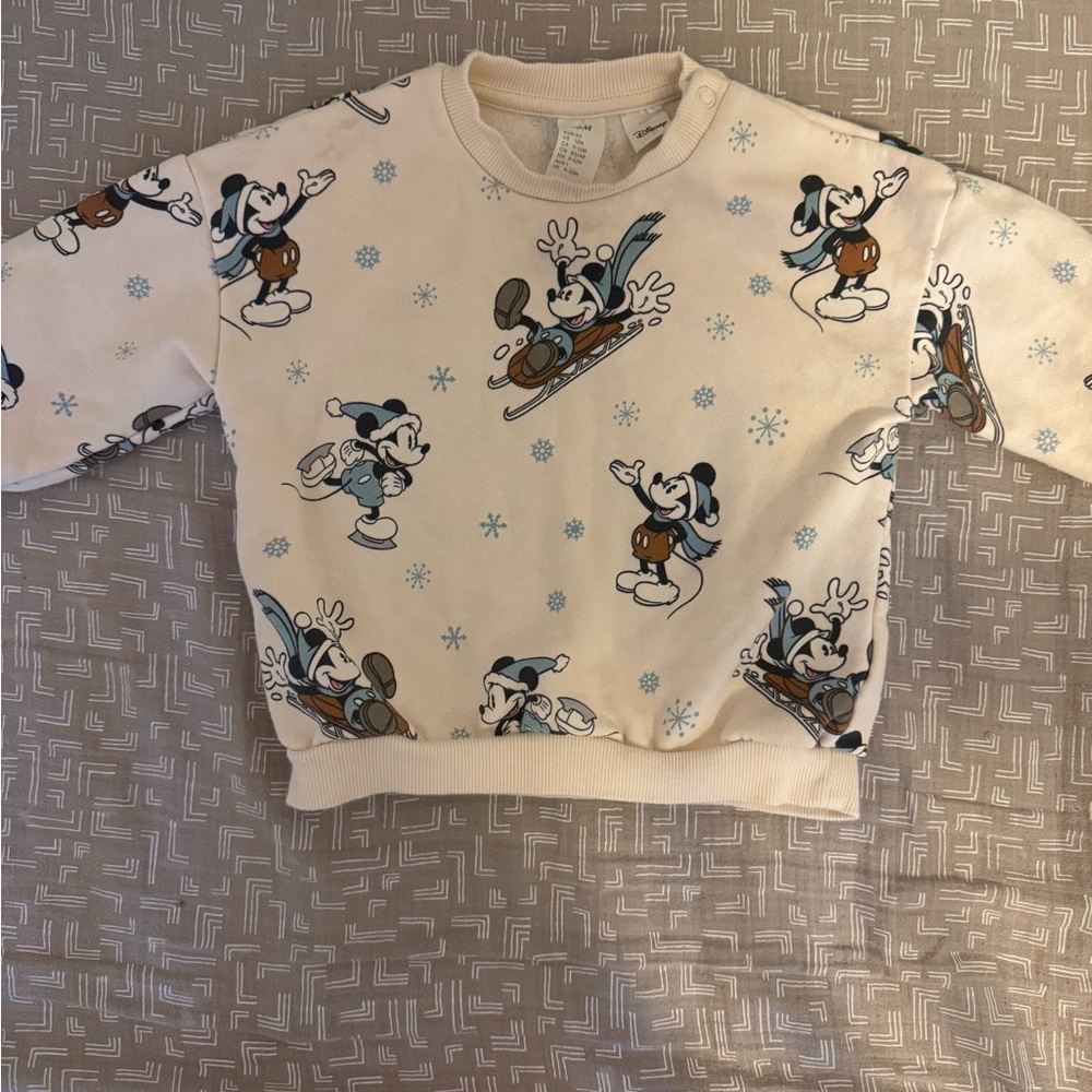 H&M Kids Cream Mickey Mouse Sweatshirt